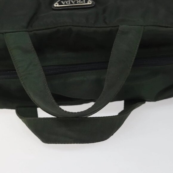PRADA Hand Bag Nylon Khaki Silver Auth - Picture 9 of 16